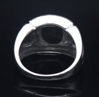 Vintage Opal Triplet and Diamonds Sterling Silver Ring - Size 9.25