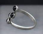 Vintage Handmade Black Onyx Sterling Silver Bypass Ring