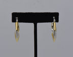 Vintage Sterling Silver and Gold Tone Octagonal Hoop Earrings