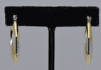 Vintage Sterling Silver and Gold Tone Octagonal Hoop Earrings