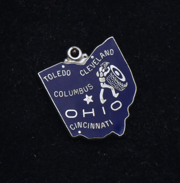 Wells - Vintage Ohio Sterling Silver and Enamel Souvenir Charm