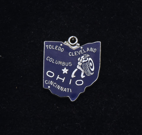 Wells - Vintage Ohio Sterling Silver and Enamel Souvenir Charm