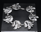 Vintage Sterling Silver Oak Leaves and Acorns Link Bracelet - 7.125"