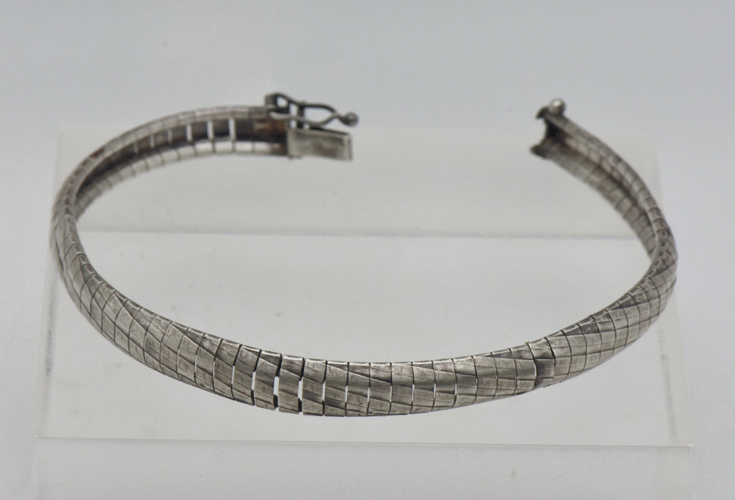 Vintage Sterling Silver Omega Link Bracelet - 7.5" BROKEN CLASP