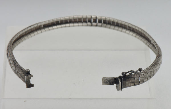 Vintage Sterling Silver Omega Link Bracelet - 7.5" BROKEN CLASP
