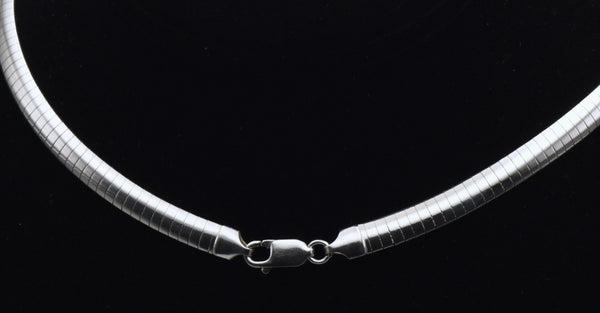 Milor - Vintage Italian Sterling Silver Omega Link Chain Necklace - 16.25"