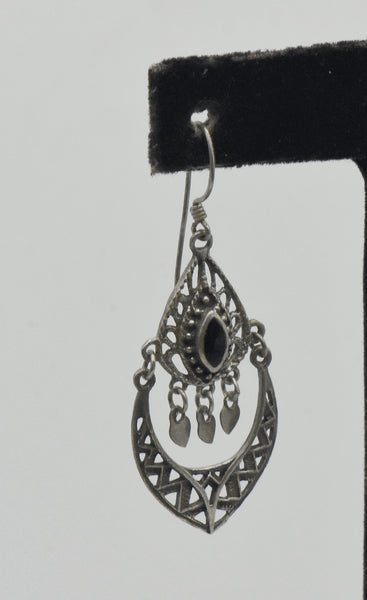 UNMATCHED Vintage Sterling Silver Black Onyx Chandelier Earring
