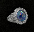 Vintage Sterling Silver Opal Triplet Ring - Size 7