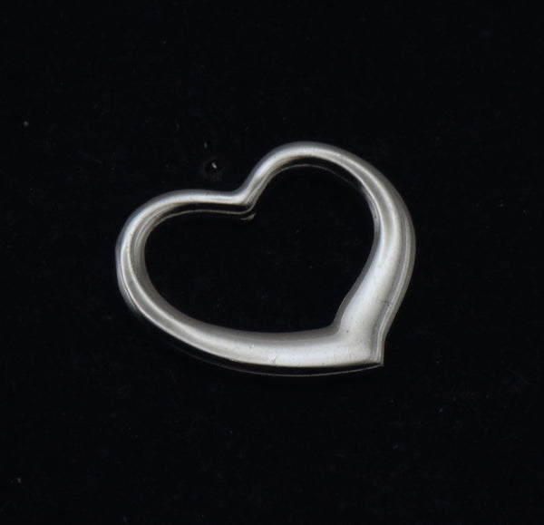 Vintage Sterling Silver Open Heart Pendant
