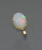 Vintage 14k Gold and White Opal Pendant