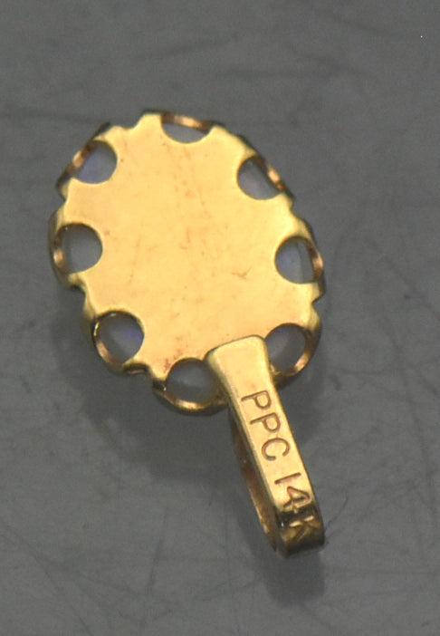 Vintage 14k Gold and White Opal Pendant