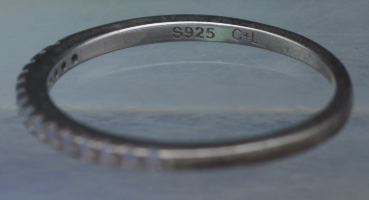 Vintage Sterling Silver Opalite Band - Size 7