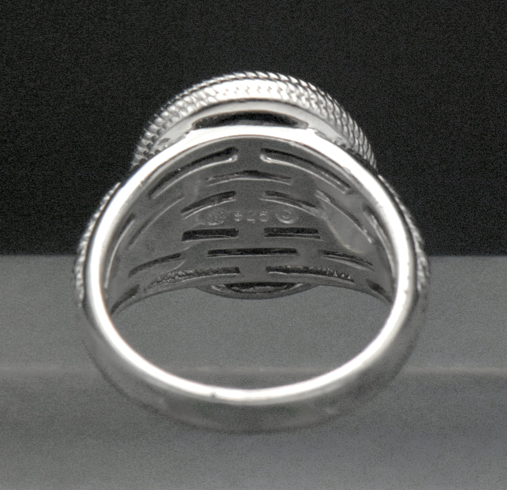 Vintage Sterling Silver Opal Triplet Ring - Size 7