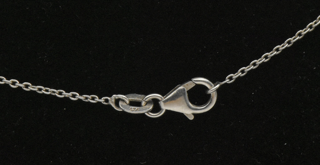 Vintage Opal and Ruby Sterling Silver Pendant on Sterling Silver Chain Necklace - 20.25 Inches