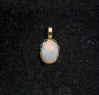 Vintage 14k Gold and White Opal Pendant