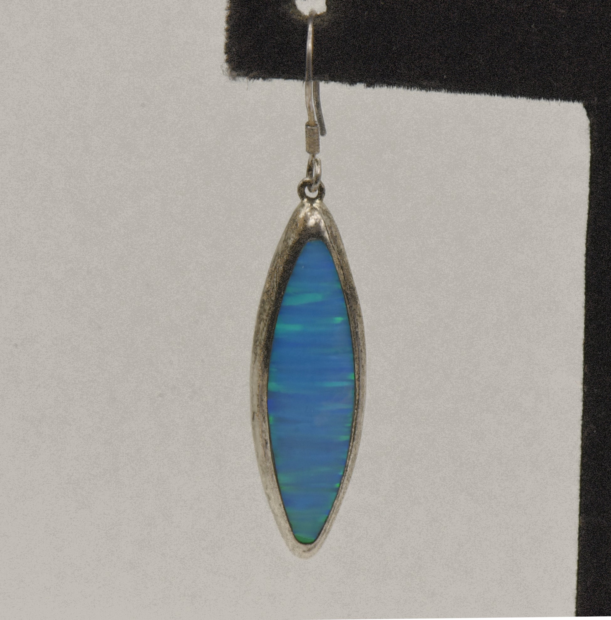 UNMATCHED Synthetic Blue Opal Sterling Silver Dangle Earring