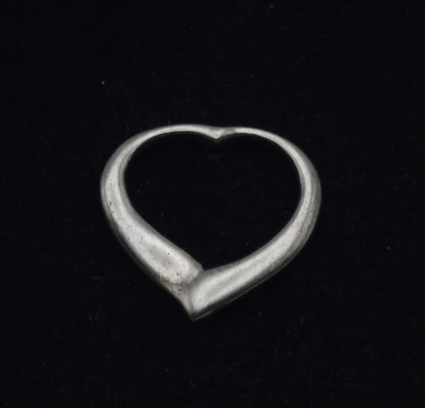 Vintage Sterling Silver Open Heart Pendant