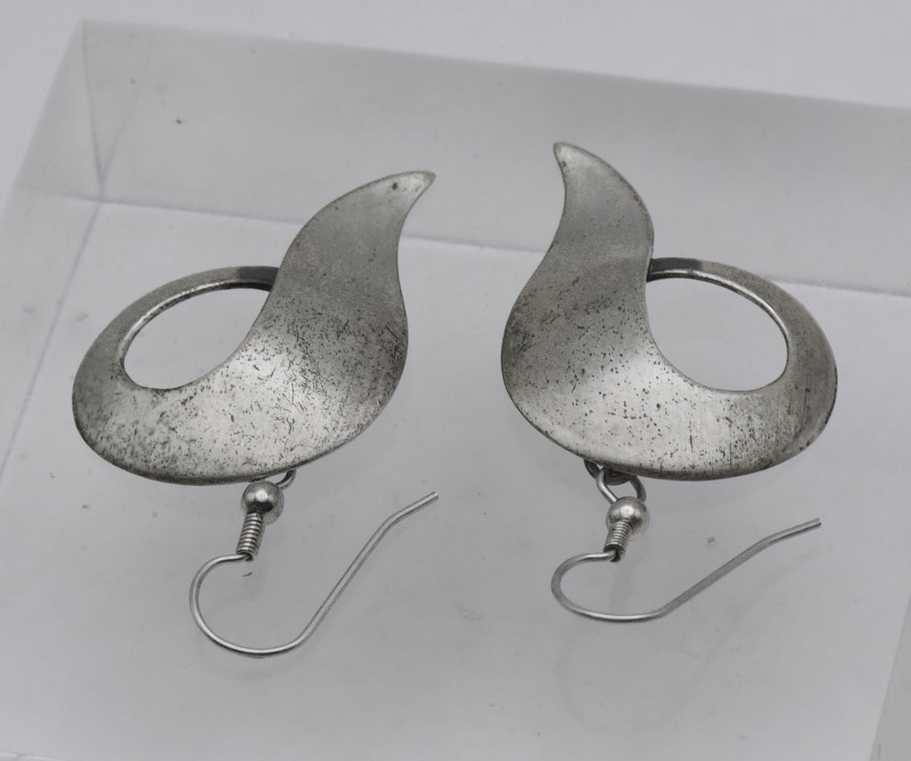 Orb - Vintage Sterling Silver Dangle Earrings