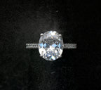 Vintage Oval Cut Cubic Zirconia Sterling Silver Ring - Size 6