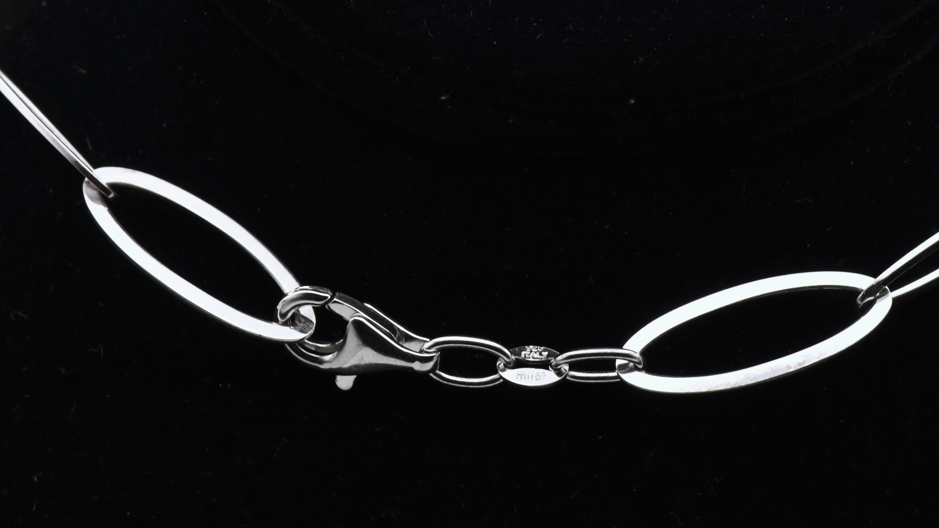Milor - Vintage Italian Sterling Silver Oval Link Chain Necklace - 24"