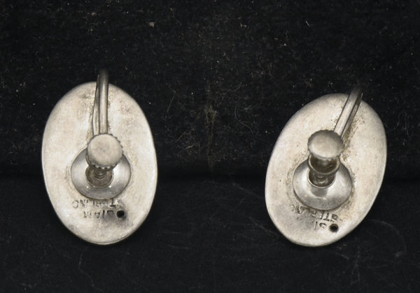 Vintage Siamese Dancer Sterling Silver Neillo Screw Back Earrings