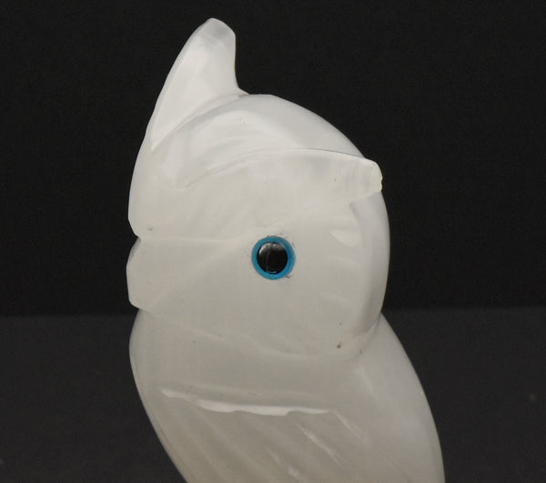 Beautifully Carved Calcite Owl on Perch