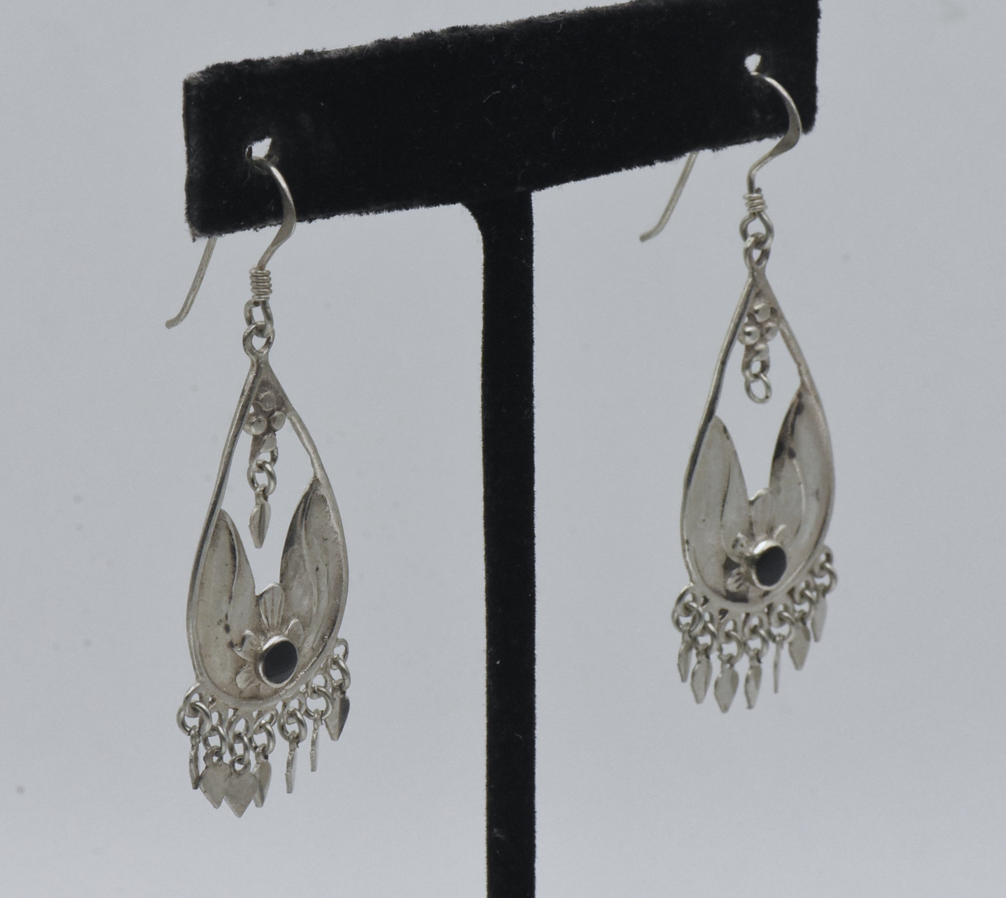 Vintage Handmade Sterling Silver Dangle Earrings