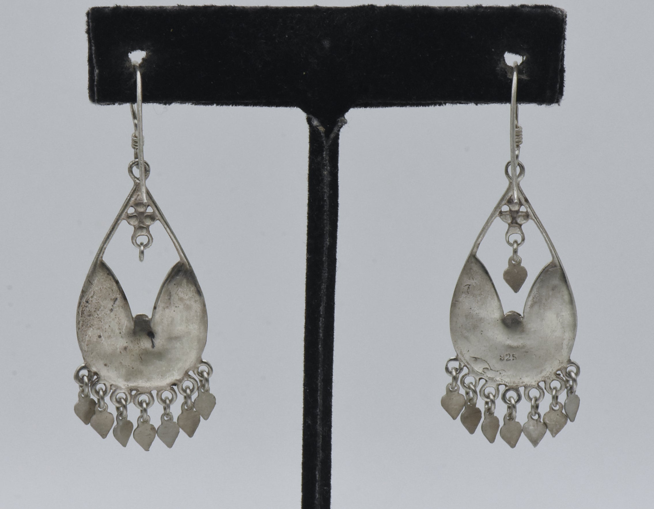 Vintage Handmade Sterling Silver Dangle Earrings