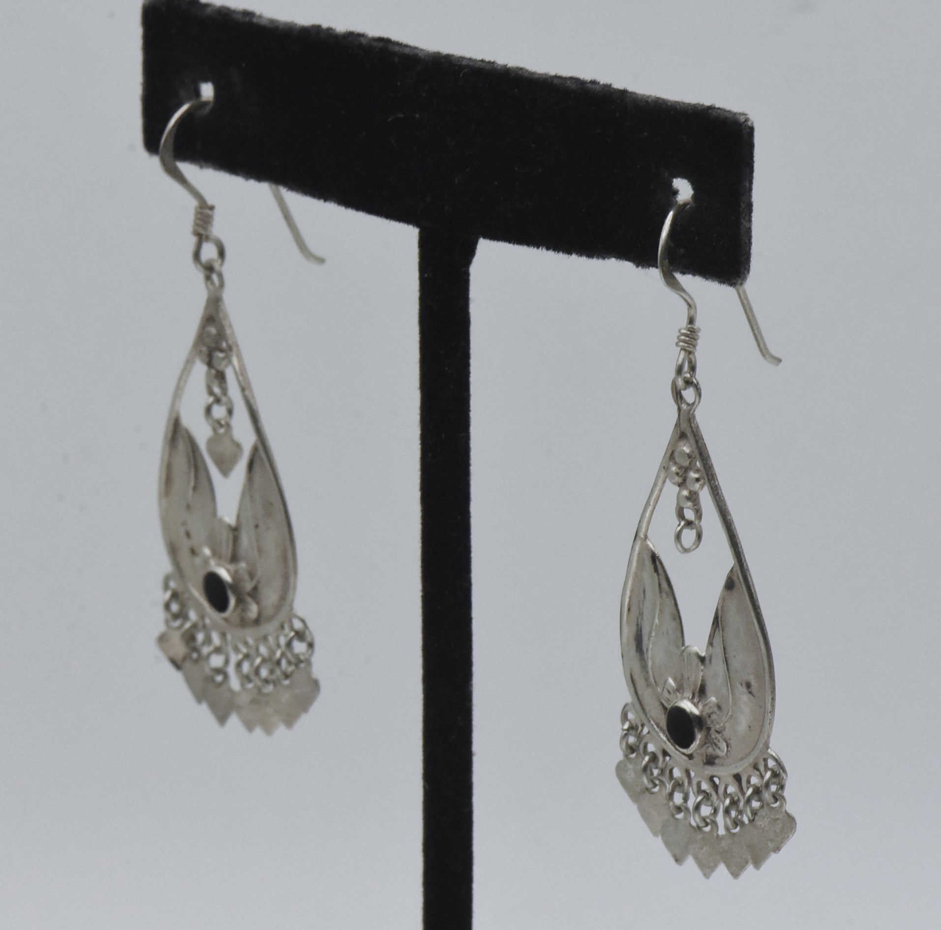 Vintage Handmade Sterling Silver Dangle Earrings