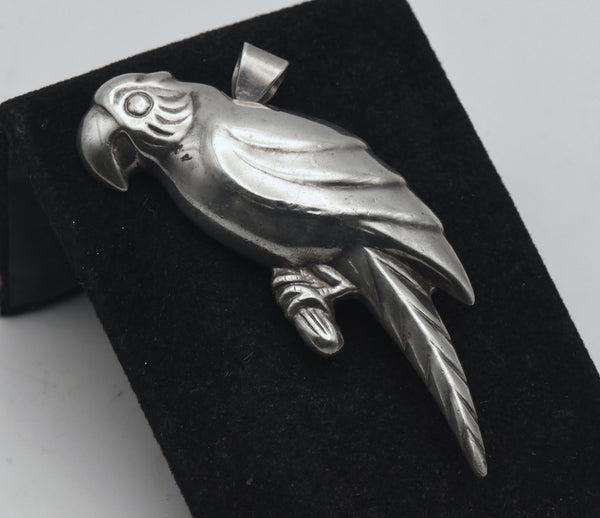 Vintage Sterling Silver Parrot Brooch/Pendant