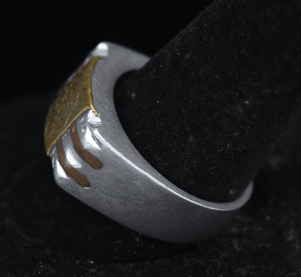 Vintage Handmade WWII Trench Art Italian Campaign Ring - Size 11