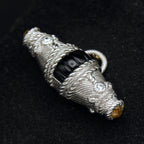 Judith Ripka - Sterling Silver Black Onyx, Citrine and CZ Brooch/Pendant