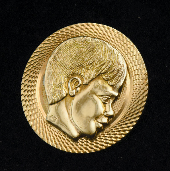 Vintage 14k Gold Boy's Profile Brooch