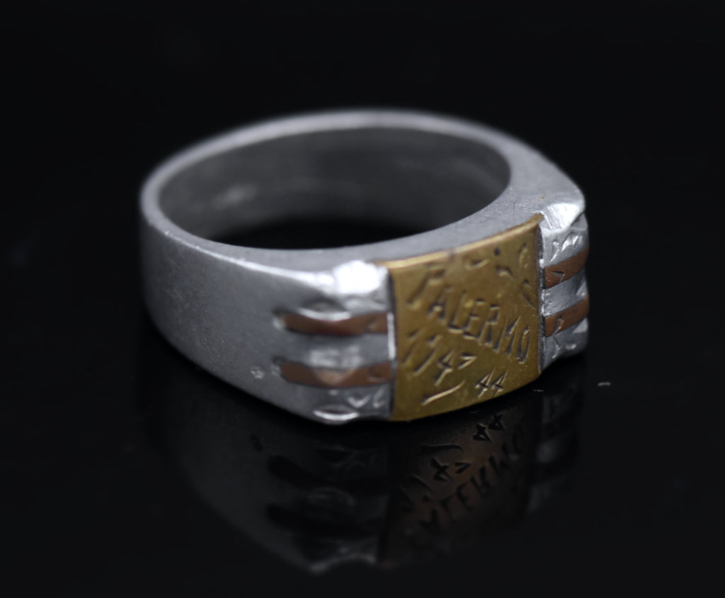 Vintage Handmade WWII Trench Art Italian Campaign Ring - Size 11