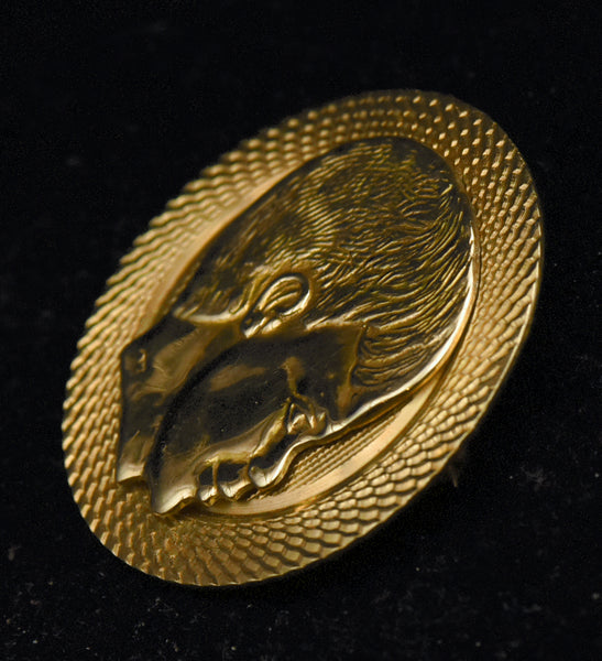 Vintage 14k Gold Boy's Profile Brooch