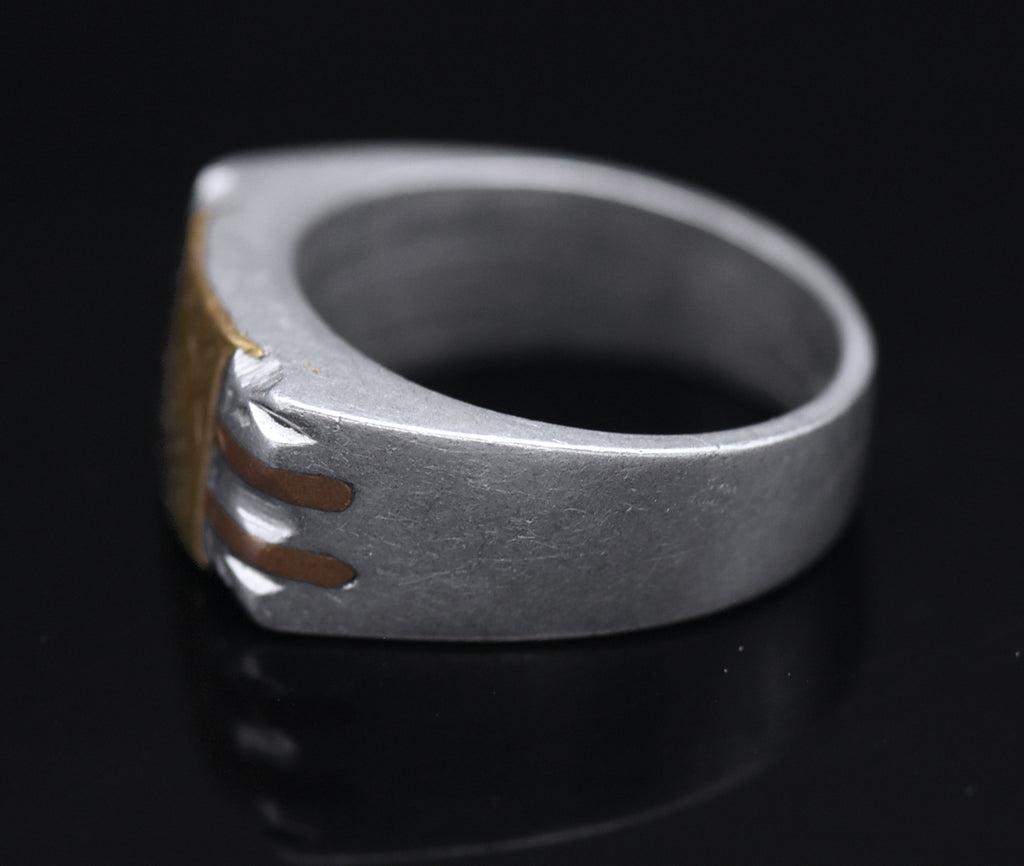 Vintage Handmade WWII Trench Art Italian Campaign Ring - Size 11