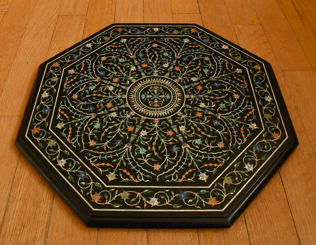 Vintage Pietra Dura Octagonal Marble Table Top