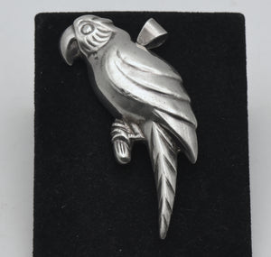 Vintage Sterling Silver Parrot Brooch/Pendant