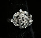 Vintage Palladium and Diamonds Ring - Size 6.5