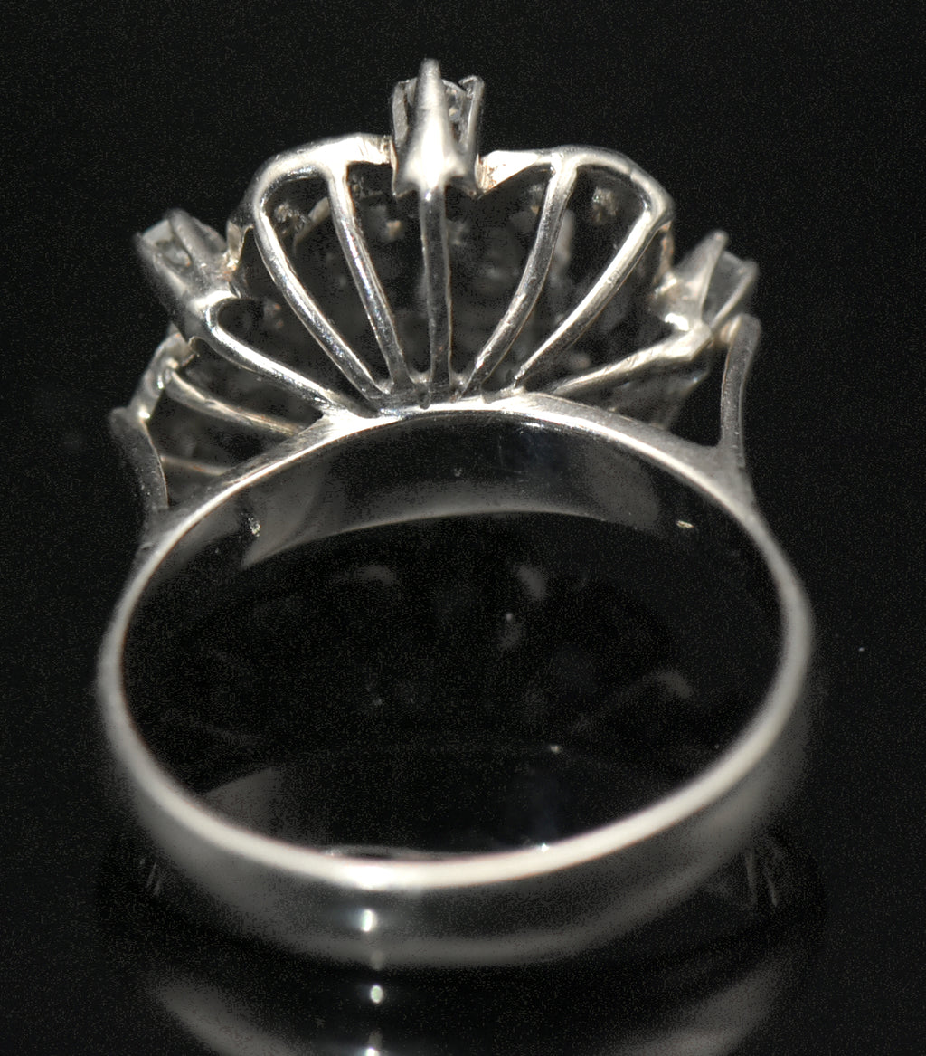 Vintage Palladium and Diamonds Ring - Size 6.5