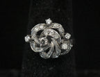 Vintage Palladium and Diamonds Ring - Size 6.5
