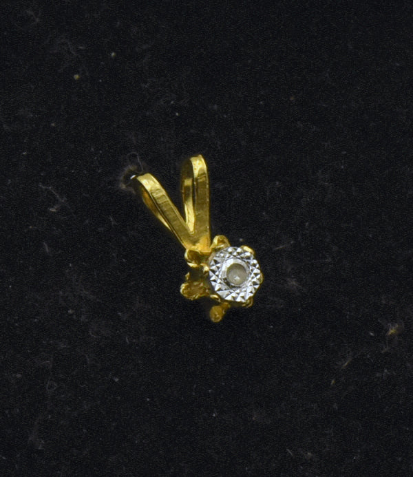 Vintage Tiny Gold Tone Metal Faux Diamond Pendant
