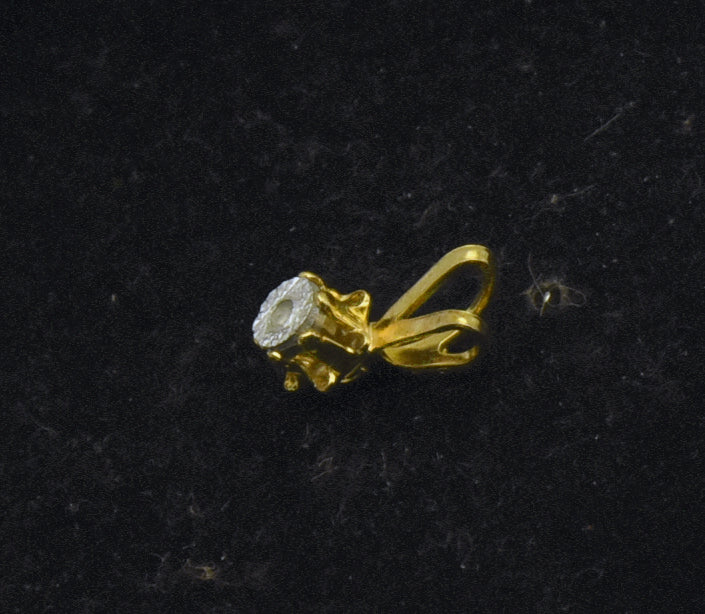 Vintage Tiny Gold Tone Metal Faux Diamond Pendant