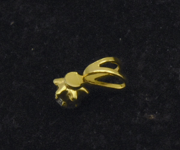 Vintage Tiny Gold Tone Metal Faux Diamond Pendant