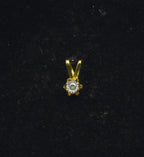 Vintage Tiny Gold Tone Metal Faux Diamond Pendant