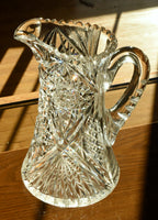 Antique Bohemian Cut Crystal Pitcher