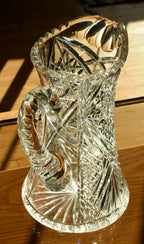 Antique Bohemian Cut Crystal Pitcher