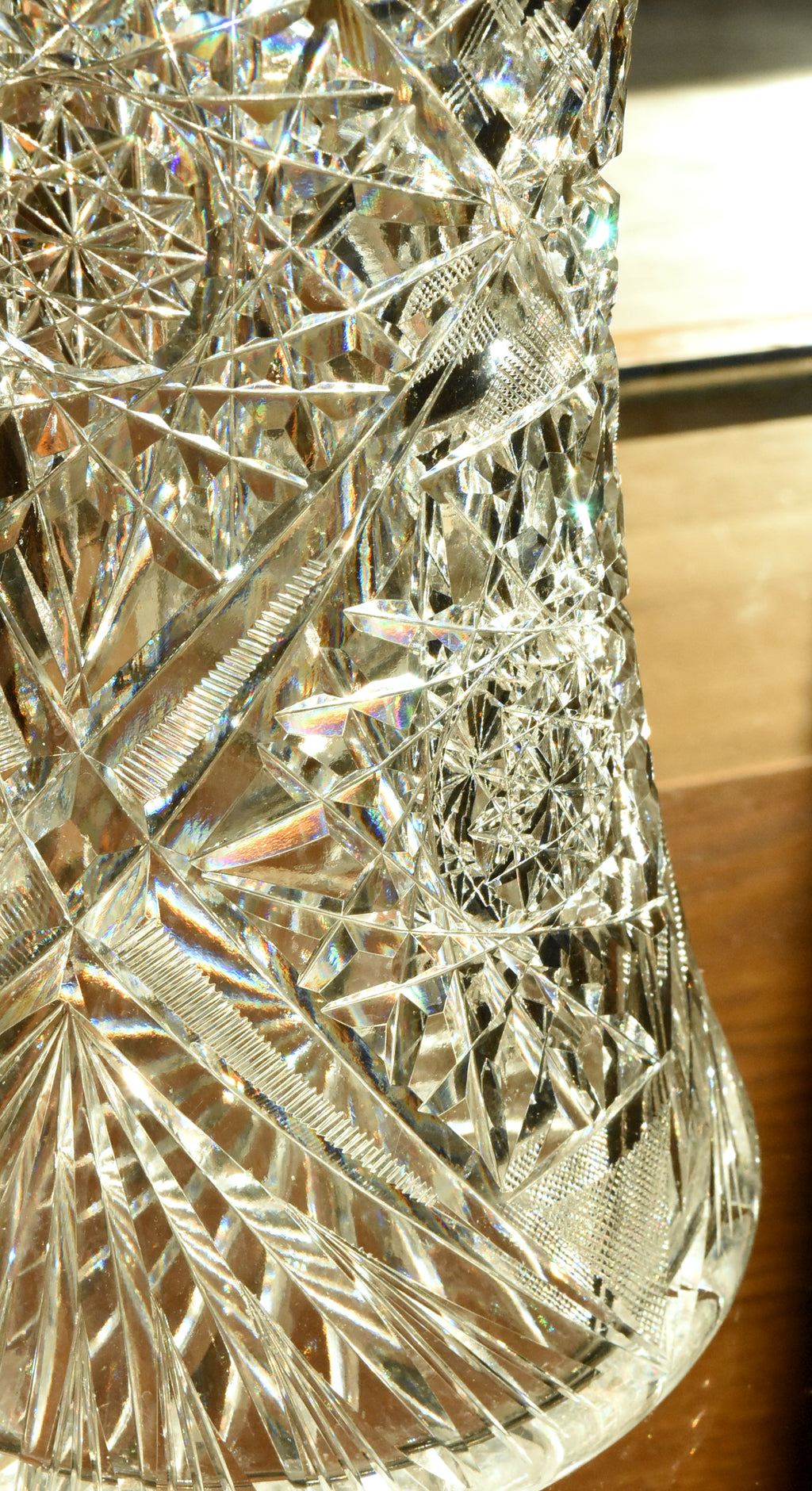 Antique Bohemian Cut Crystal Pitcher