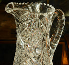 Antique Bohemian Cut Crystal Pitcher