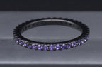 Sterling Silver Purple Cubic Zirconia Eternity Band - Size 6